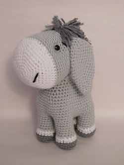 Danny the Donkey. Crocheted by Nicky Boyce of Special Thing for Special People