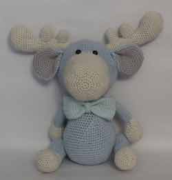 Monty the Moose crocheted by Nicky Boyce of Special Thing for Special People
