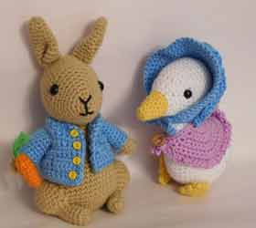 Peter and Jimima. Crocheted by Nicky Boyce of Special Thing for Special People