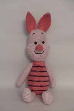 Piglet. Crocheted by Nicky Boyce of Special Thing for Special People